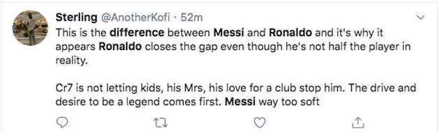 https://www.givemesport.com/1597161-cristiano-ronaldo-fans-lay-into-lionel-messi-after-his-decision-to-stay-at-barcelona - Bóng Đá