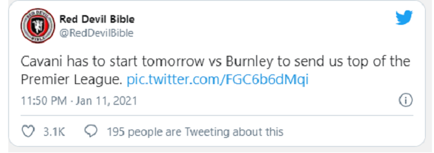 Manchester United fans make Edinson Cavani demand vs Burnley - Bóng Đá