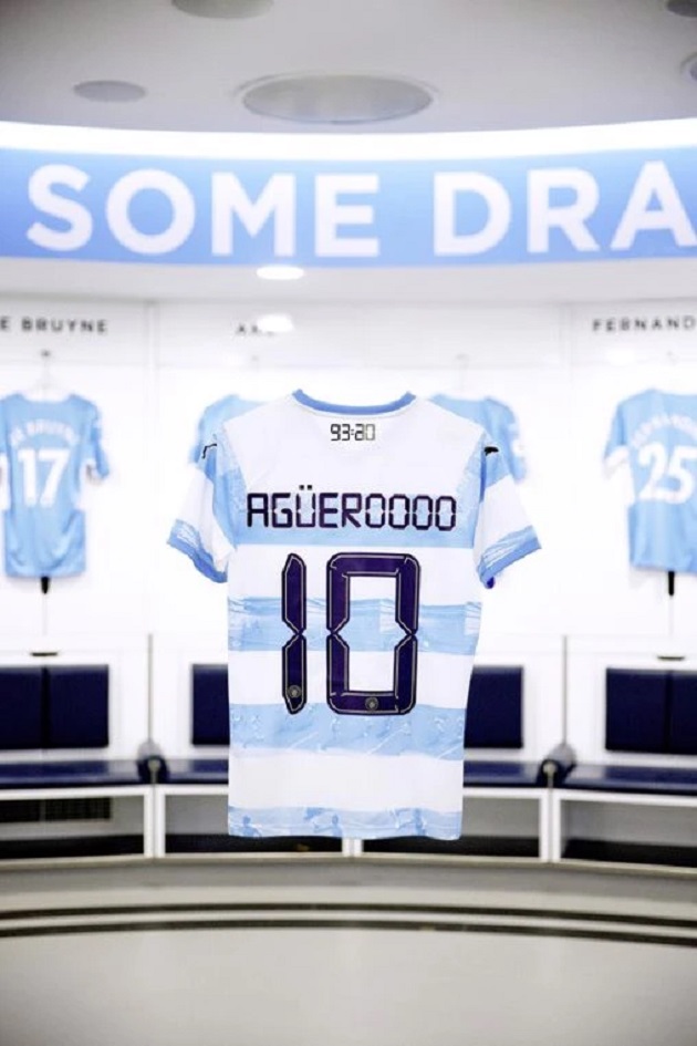 Manchester City release limited-edition shirt dedicated to Sergio Aguero's famous winner against QPR to mark the 10th anniversary o - Bóng Đá