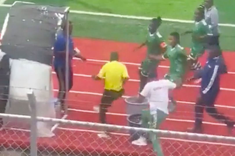 Women's football team chase ref before punching and kicking him over penalty controversy - Bóng Đá