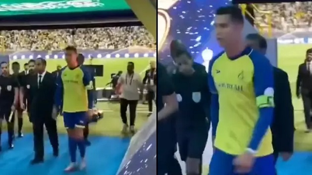 Awkward moment when Cristiano Ronaldo ignores fan who tells him Lionel Messi is better - Bóng Đá
