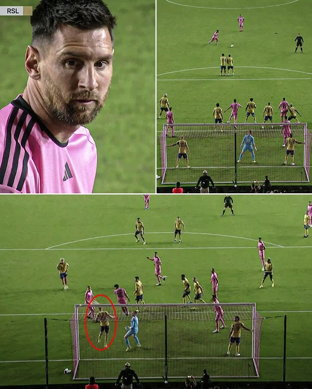 VIDEO: Lionel Messi nearly scores an outrageous free kick for Inter Miami! Argentine's striker cleared off the line by last-ditch header - Bóng Đá
