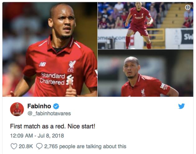 Fabinho chia sẻ cảm xúc sau chiến thắng đầu tiên với Liverpool - Bóng Đá