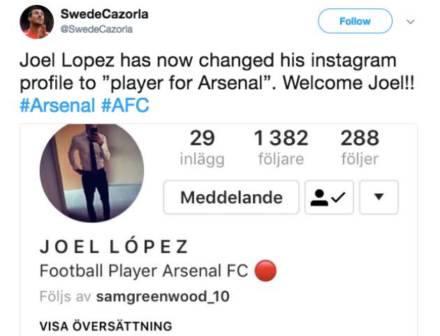 Sao trẻ Barca xác nhận chuyển đến Arsenal trên MXH Joel Lopez - Bóng Đá