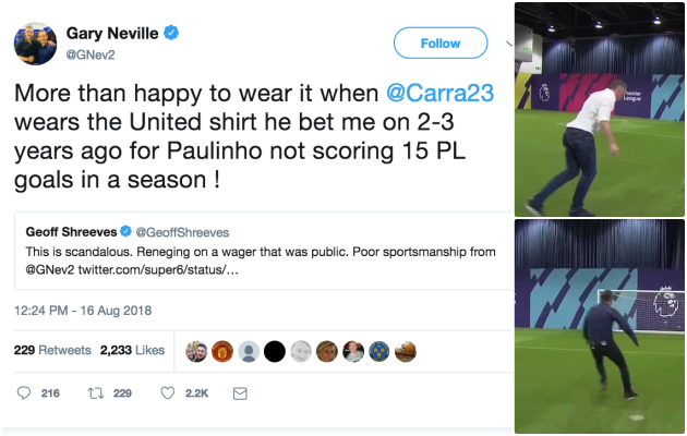 Gary Neville 'chơi lầy' với Carragher vụ mặc áo đấu Liverpool - Bóng Đá