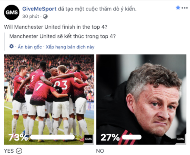 72% NHM tin tưởng Man Utd sẽ làm nên kỳ tích của Mourinho - Bóng Đá