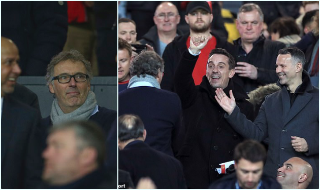Beck nghiêm nghị, Giggs, Neville hồ hởi trên khán đài Old Trafford - Bóng Đá