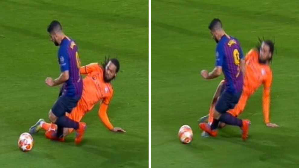Suarez đạp chân đối thủ và Barca được hưởng... phạt đền - Bóng Đá