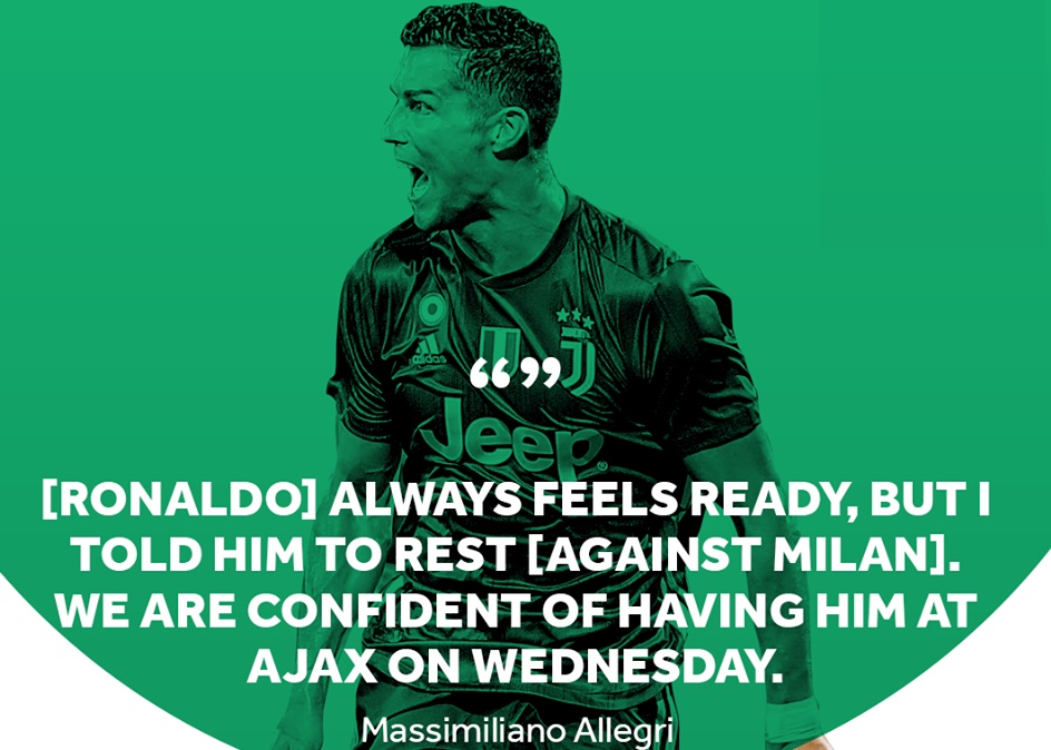 Max Allegri dùng 6 từ để mô tả trạng thái thể lực của Ronaldo - Bóng Đá