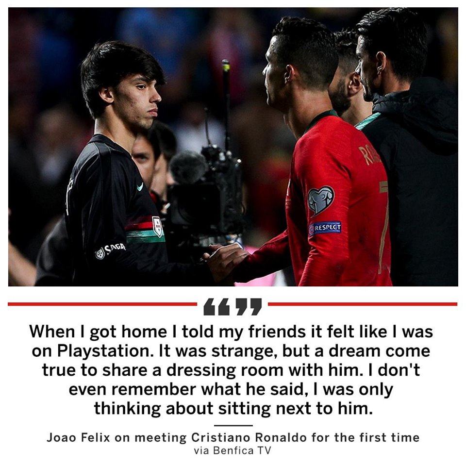 Joao Felix recalls meeting Cristiano Ronaldo for the first time in March  - Bóng Đá