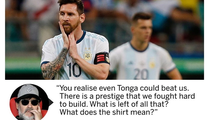 Diego Maradona reacts to Argentina's Copa America defeat  - Bóng Đá
