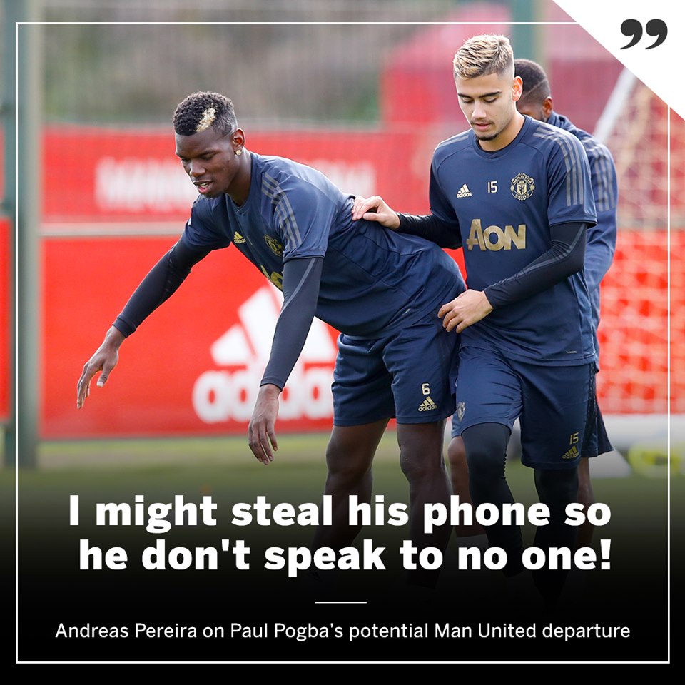  Andreas Pereira has extreme measures in mind to stop Paul Labile Pogba from leaving! - Bóng Đá