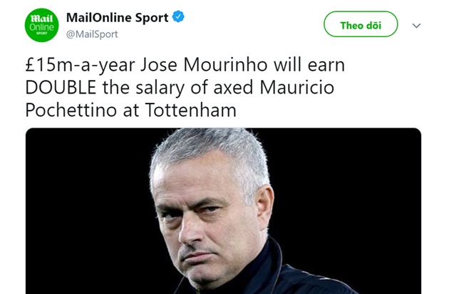 £15m-a-year Jose Mourinho will earn double the salary of axed Mauricio Pochettino at Tottenham - Bóng Đá