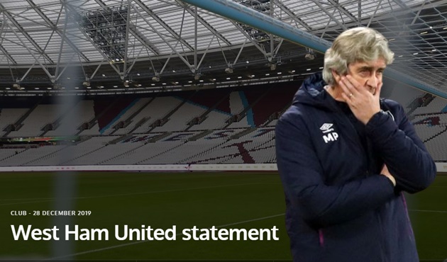 West Ham sack manager Manuel Pellegrini after Leicester defeat - Bóng Đá