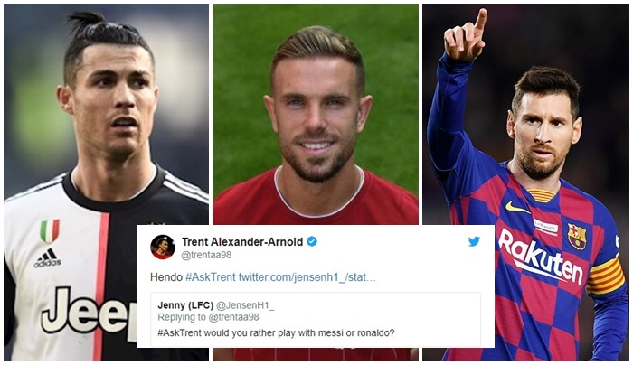 Lionel Messi or Cristiano Ronaldo? Liverpool defender Trent Alexander-Arnold would rather play with Jordan Henderson - Bóng Đá