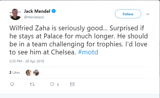 Fan Chelsea hối thúc CLB mua Wilfried Zaha - Bóng Đá