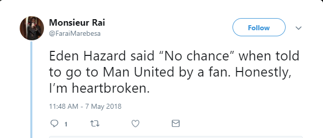 Fan Man United 'giận lẫy' khi bị Hazard từ chối - Bóng Đá