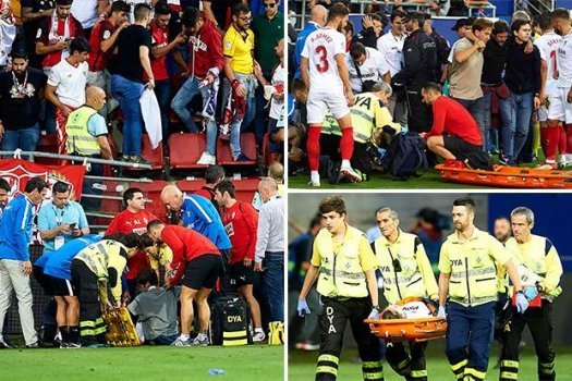 8 fan Sevilla nhập viện vì sự cố sập hàng rào - Bóng Đá