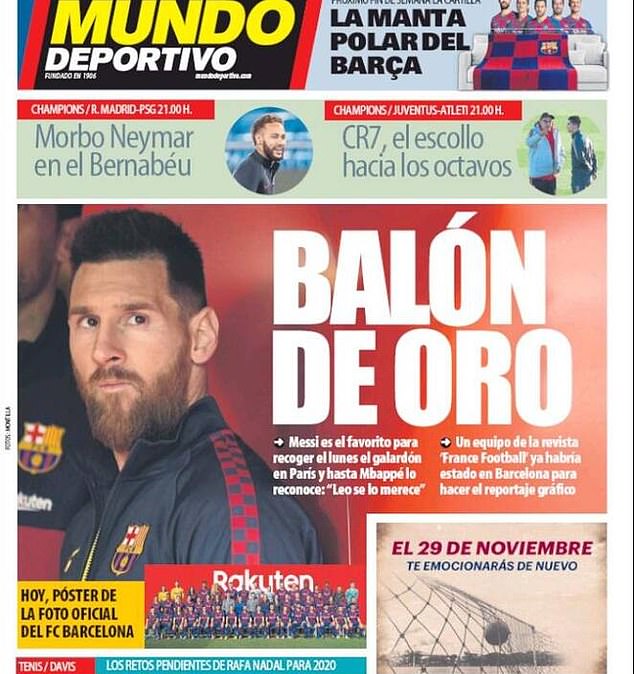 Lionel Messi has 'won the Ballon d'Or' ahead of Ronaldo and van Dijk - and Spanish media claim he has been told of decision - Bóng Đá