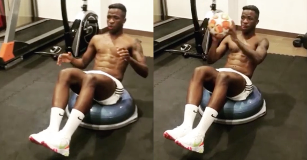 Vinicius shows off his perfect six-pack in enduring workout - Bóng Đá