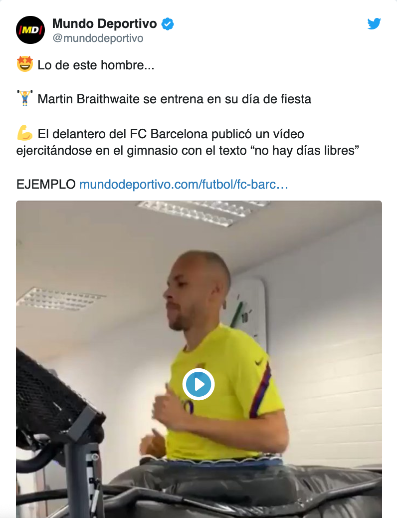 Barcelona striker Martin Braithwaite trains on his day off - Bóng Đá