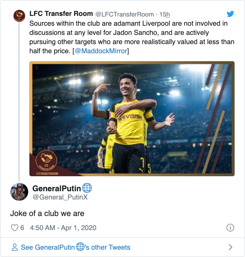 Liverpool fans react to Jadon Sancho development - Bóng Đá