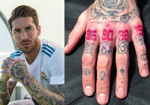 Bạn đã biết ý nghĩa những hình xăm trên ngón tay của Ramos? | Bóng Đá
