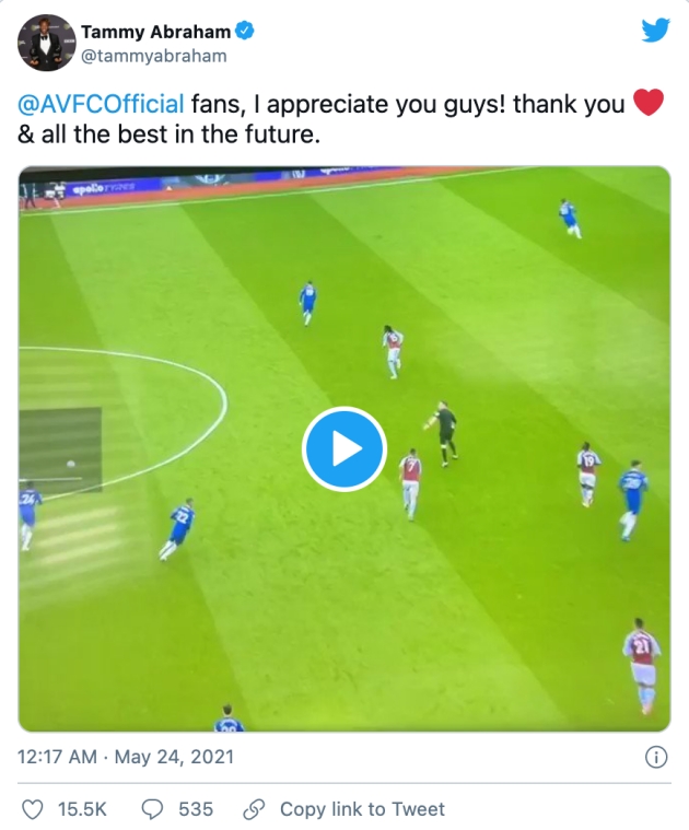 Tammy Abraham sends out a message to Aston Villa fans after Chelsea defeat - Bóng Đá