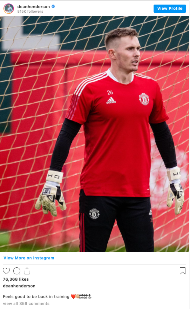 Dean Henderson sends message to United fans after his return to training - Bóng Đá