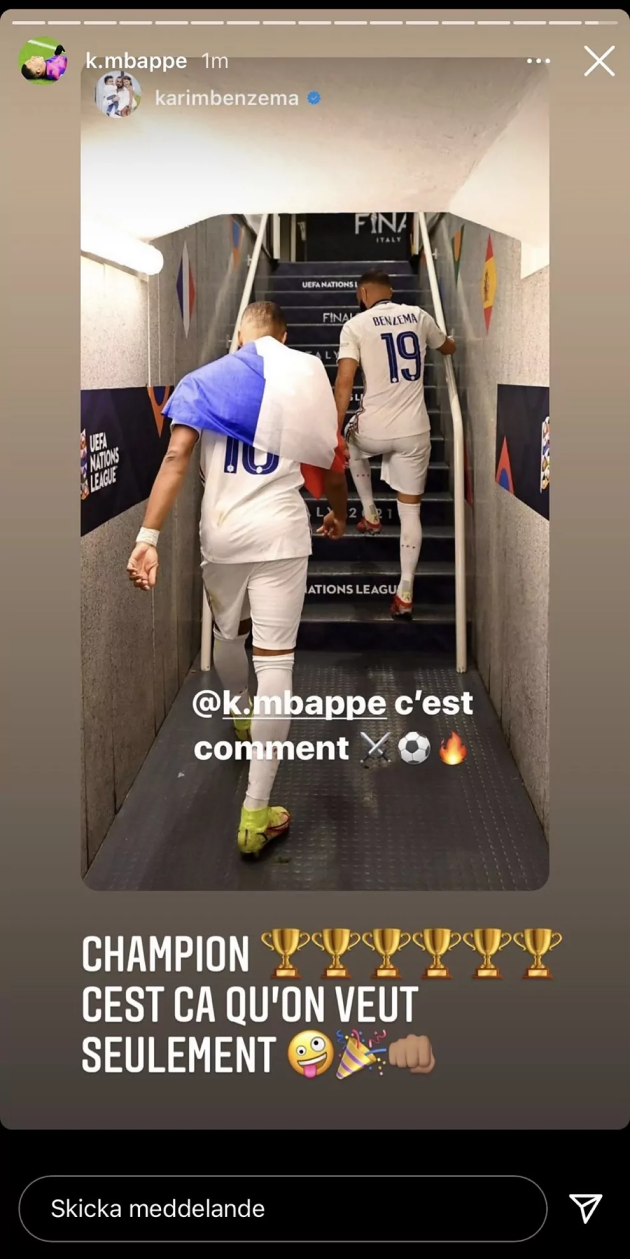Mbappe to Benzema: That