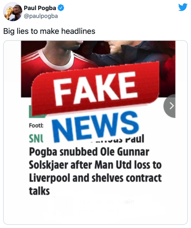 ‘Big lies’ - Paul Pogba breaks silence following claims he snubbed Ole Gunnar Solskjaer after Liverpool defeat - Bóng Đá