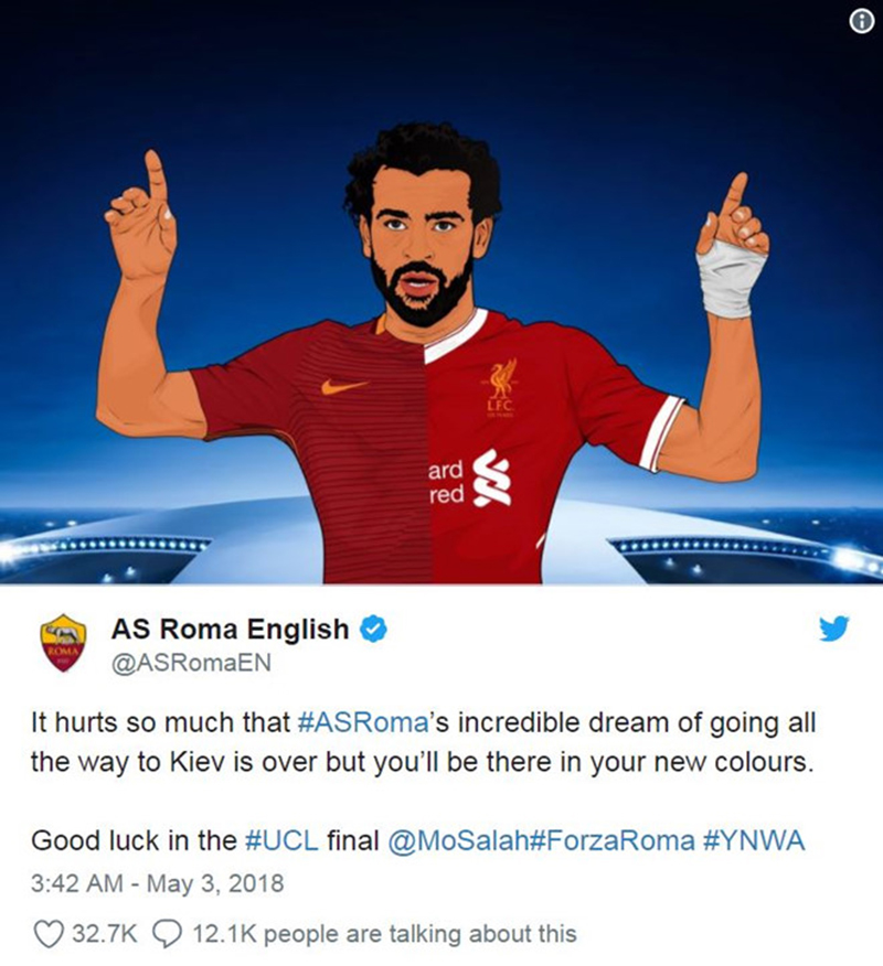 Roma gửi thông điệp cảm động đến Salah sau loạt trận bán kết - Bóng Đá