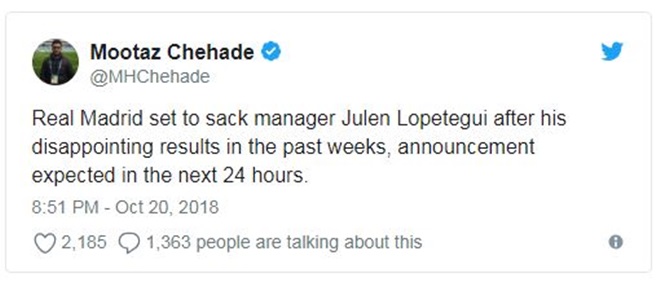 Đã rõ thời điểm Real Madrid sa thải Julen Lopetegui - Bóng Đá