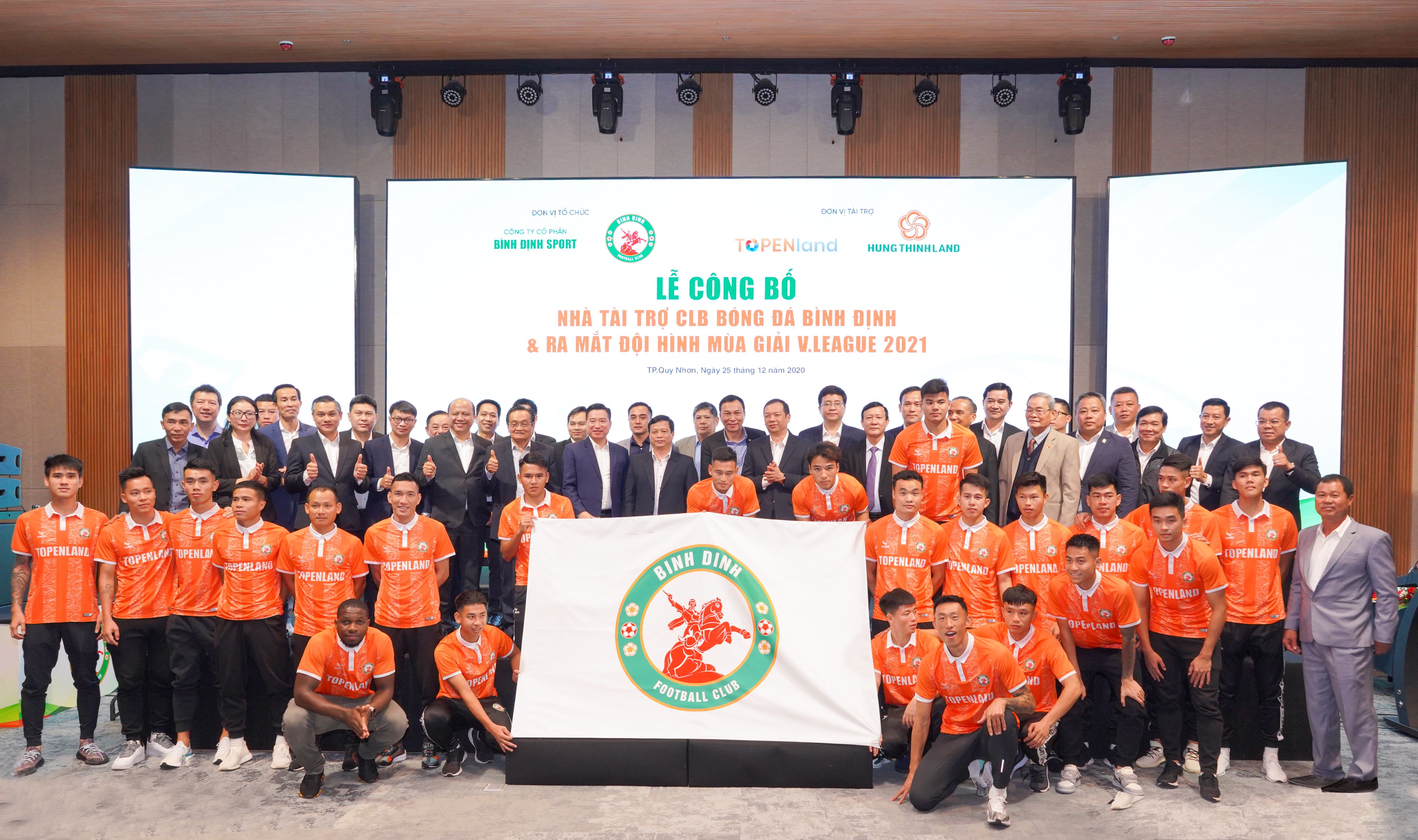 Topenland và Hưng Thịnh Land tài trợ 300 tỷ cho CLB bóng đá Topenland Bình Định trong 3 mùa giải V.League 2021 - 2023 - Bóng Đá