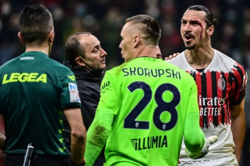 Ibrahimovic đổ máu trong trận hòa của Milan - Bóng Đá