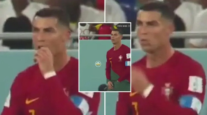 Ronaldo gây sốc móc đồ ăn từ quần lót bỏ vào miệng ở trận Ghana - Bóng Đá