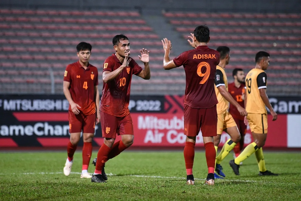 ĐT Thái Lan thắng 5-0 trước Brunei ở trận ra quân tại AFF Cup 2022.