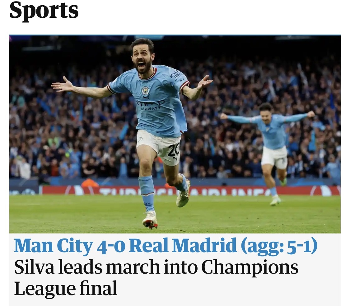 Báo chí châu Âu ngỡ ngàng khi Real thua sốc Man City - Bóng Đá