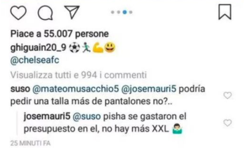 Gonzalo Higuain mocked by two former AC Milan teammates following Chelsea transfer - Bóng Đá