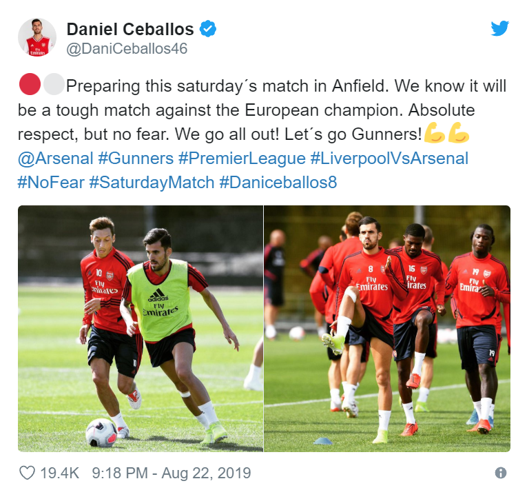 Dani Ceballos sends Arsenal fans a fearless message ahead of Liverpool clash - Bóng Đá