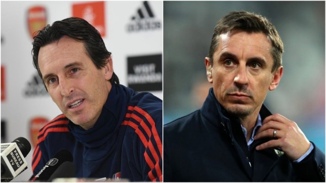 Gary Neville sends message to Arsenal fans who want struggling manager Unai Emery sacked - Bóng Đá