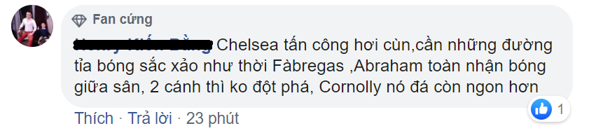 Phản ứng fan Việt Nam sau trận hòa Chelsea - Bóng Đá
