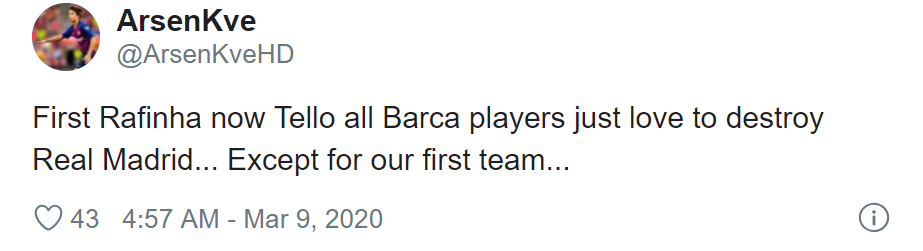Fan Barca phản ứng về thất bại của Real - Bóng Đá