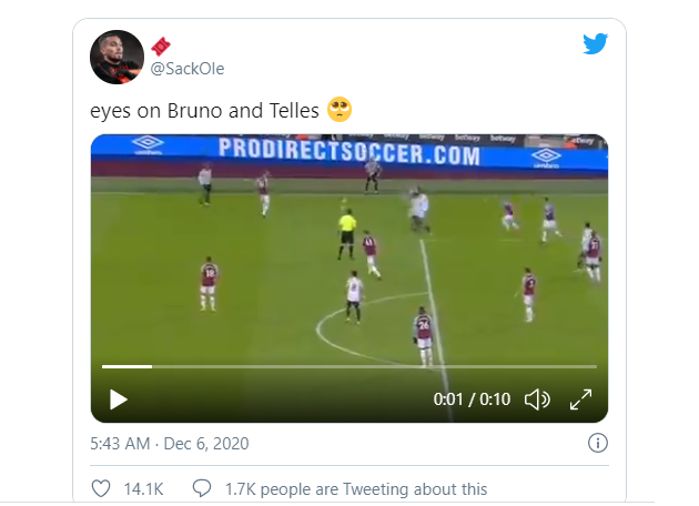 Man Utd: Bruno Fernandes and Alex Telles' viral reaction to Premier League winner vs West Ham - Bóng Đá