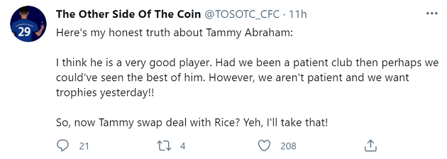 Fan Chelsea trước tin đồn đổi Tammy Abraham lấy Declan Rice - Bóng Đá