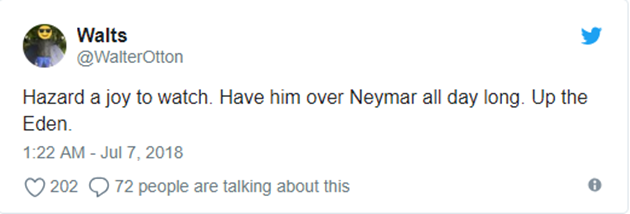 'Eden Hazard chơi hay hơn Neymar nhiều' - Bóng Đá
