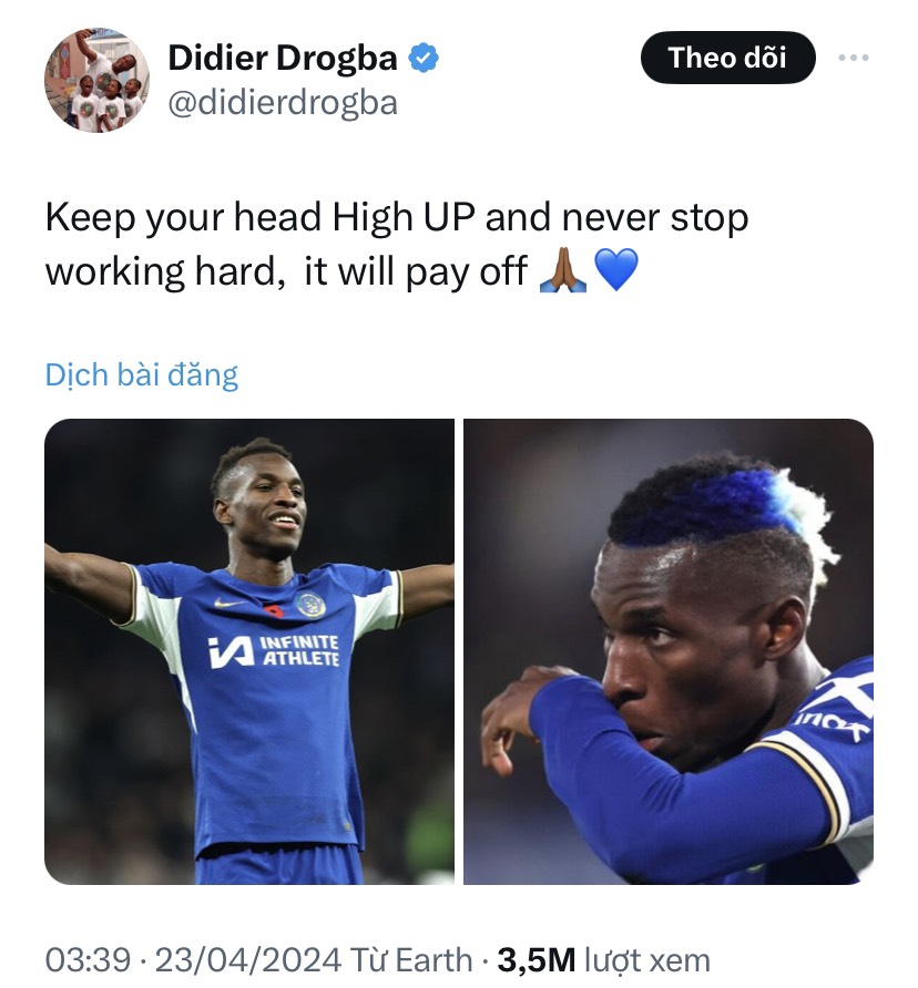 Didier Drogba gives double Nicolas Jackson instruction before Arsenal vs Chelsea clash - Bóng Đá