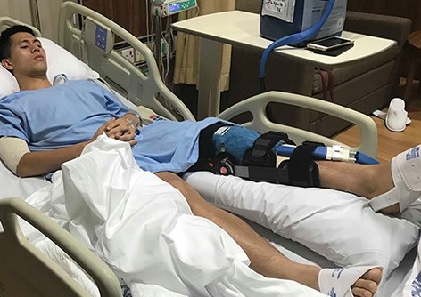 Ảnh bài viết Đình Trọng báo tin vui cho thầy Park từ Singapore