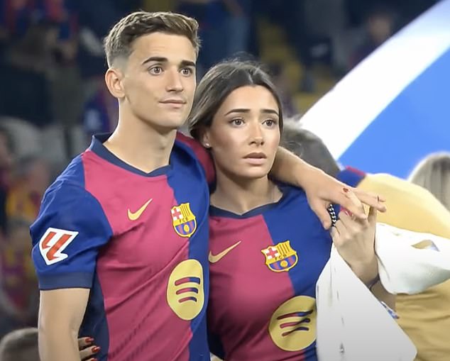 Gavi và bạn gái "chiếm sóng" trong ngày Barca nâng cúp vô địch La Liga