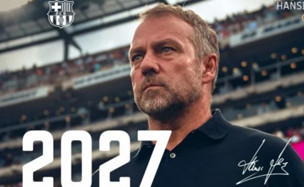 CHÍNH THỨC! Barca "trói chân" Hansi Flick đến 2027 sau cú ăn ba quốc nội